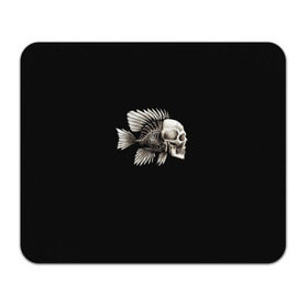 Коврик прямоугольный с принтом Рыба Скелет в Белгороде, натуральный каучук | размер 230 х 185 мм; запечатка лицевой стороны | анатомия | кости | море | плавники | принт | рисунок | рыбный | рыбы | тату | ужас | хвост | череп | черный | чешуя