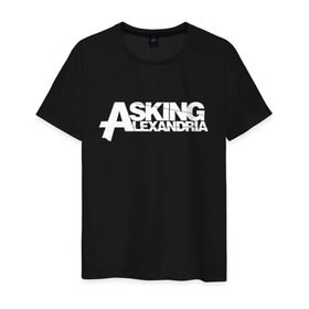 Мужская футболка хлопок с принтом Asking Alexandria в Белгороде, 100% хлопок | прямой крой, круглый вырез горловины, длина до линии бедер, слегка спущенное плечо. | asking alexandria