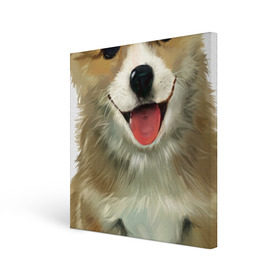 Холст квадратный с принтом Коржик в Белгороде, 100% ПВХ |  | Тематика изображения на принте: corgi | dog | korgi | вельш корги | дог | кардиган | корги | пемброк | собака | щенок