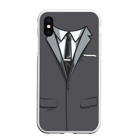 Чехол для iPhone XS Max матовый с принтом Костюм в Белгороде, Силикон | Область печати: задняя сторона чехла, без боковых панелей | галстук | классика | костюм | пиджак | стиль | строгий