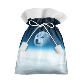 Подарочный 3D мешок с принтом Doge в Белгороде, 100% полиэстер | Размер: 29*39 см | meme | доге | космос | луна