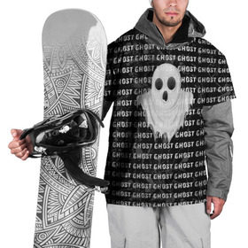 Накидка на куртку 3D с принтом GHOST в Белгороде, 100% полиэстер |  | Тематика изображения на принте: black and white | soul | spirit | привидение | призрак | фантом | черно белый