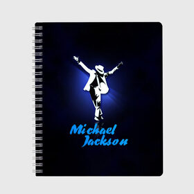 Тетрадь с принтом Майкл Джексон в Белгороде, 100% бумага | 48 листов, плотность листов — 60 г/м2, плотность картонной обложки — 250 г/м2. Листы скреплены сбоку удобной пружинной спиралью. Уголки страниц и обложки скругленные. Цвет линий — светло-серый
 | michael jackson | король