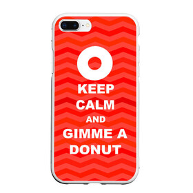 Чехол для iPhone 7Plus/8 Plus матовый с принтом Gimme a donut в Белгороде, Силикон | Область печати: задняя сторона чехла, без боковых панелей | keep calm | полосы | сериал | твин пикс | текстура | фильмы