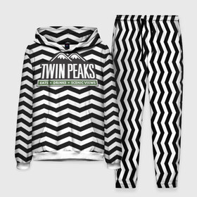 Мужской костюм 3D (с толстовкой) с принтом TWIN PEAKS в Белгороде,  |  | Тематика изображения на принте: полосы | сериал | твин пикс | текстура | фильмы