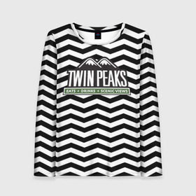 Женский лонгслив 3D с принтом TWIN PEAKS в Белгороде, 100% полиэстер | длинные рукава, круглый вырез горловины, полуприлегающий силуэт | полосы | сериал | твин пикс | текстура | фильмы