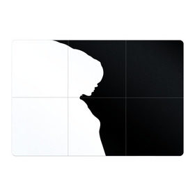 Магнитный плакат 3Х2 с принтом Силуэт девушки в Белгороде, Полимерный материал с магнитным слоем | 6 деталей размером 9*9 см | Тематика изображения на принте: белое | женщина | чб | черное
