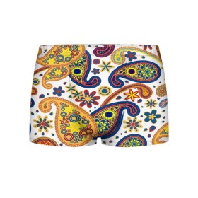 Мужские трусы 3D с принтом Цветные огурцы в Белгороде, 50% хлопок, 50% полиэстер | классическая посадка, на поясе мягкая тканевая резинка | cucumber | flower | gherkin | ornament | pattern | гжель | орнамент | текстура | турецкий огурец | узоры | цветок | цветочный | этнический узор