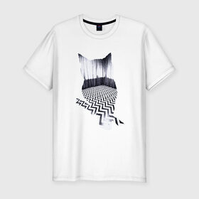 Мужская футболка премиум с принтом OWL в Белгороде, 92% хлопок, 8% лайкра | приталенный силуэт, круглый вырез ворота, длина до линии бедра, короткий рукав | Тематика изображения на принте: арт | животные | птицы | сериал | сова | твин пикс | фильмы