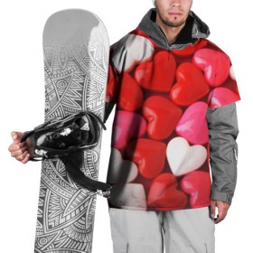 Накидка на куртку 3D с принтом Candy в Белгороде, 100% полиэстер |  | heart | love | любовь | сердца