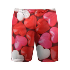 Мужские шорты 3D спортивные с принтом Candy в Белгороде,  |  | heart | love | любовь | сердца