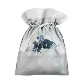 Подарочный 3D мешок с принтом Орлиная атака в Белгороде, 100% полиэстер | Размер: 29*39 см | клюв | коршун | крылья | небо | облака | опасность | орел | охота | полет. перья | птица | хищник