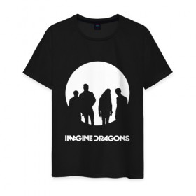 Мужская футболка хлопок с принтом Imagine Dragons в Белгороде, 100% хлопок | прямой крой, круглый вырез горловины, длина до линии бедер, слегка спущенное плечо. | imagine dragons