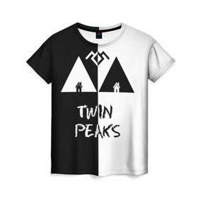 Женская футболка 3D с принтом Twin Peaks в Белгороде, 100% полиэфир ( синтетическое хлопкоподобное полотно) | прямой крой, круглый вырез горловины, длина до линии бедер | арт | сериал | твин пикс | фильмы | черно белые