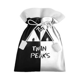 Подарочный 3D мешок с принтом Twin Peaks в Белгороде, 100% полиэстер | Размер: 29*39 см | Тематика изображения на принте: арт | сериал | твин пикс | фильмы | черно белые