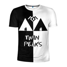 Мужская футболка 3D спортивная с принтом Twin Peaks в Белгороде, 100% полиэстер с улучшенными характеристиками | приталенный силуэт, круглая горловина, широкие плечи, сужается к линии бедра | арт | сериал | твин пикс | фильмы | черно белые