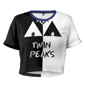 Женская футболка 3D укороченная с принтом Twin Peaks в Белгороде, 100% полиэстер | круглая горловина, длина футболки до линии талии, рукава с отворотами | арт | сериал | твин пикс | фильмы | черно белые