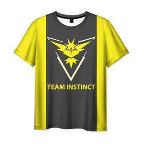 Мужская футболка 3D с принтом Team instinct в Белгороде, 100% полиэфир | прямой крой, круглый вырез горловины, длина до линии бедер | game | игра | игрок | инстинкт | пикачу | покемон
