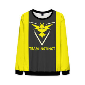 Мужской свитшот 3D с принтом Team instinct в Белгороде, 100% полиэстер с мягким внутренним слоем | круглый вырез горловины, мягкая резинка на манжетах и поясе, свободная посадка по фигуре | Тематика изображения на принте: game | игра | игрок | инстинкт | пикачу | покемон