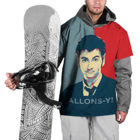 Накидка на куртку 3D с принтом ALLONS-Y! в Белгороде, 100% полиэстер |  | арт | десятый доктор | доктор кто | надпись | сериал | тардис | фильмы