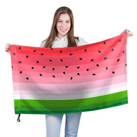 Флаг 3D с принтом Арбузик в Белгороде, 100% полиэстер | плотность ткани — 95 г/м2, размер — 67 х 109 см. Принт наносится с одной стороны | pattern | trend | арбуз | зеленый | косточки | красный | мода | патерн | паттерн | розовый | текстура | тренд | фрукт | ягода