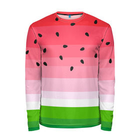 Мужской лонгслив 3D с принтом Арбузик в Белгороде, 100% полиэстер | длинные рукава, круглый вырез горловины, полуприлегающий силуэт | pattern | trend | арбуз | зеленый | косточки | красный | мода | патерн | паттерн | розовый | текстура | тренд | фрукт | ягода