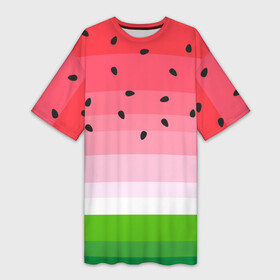 Платье-футболка 3D с принтом Арбузик в Белгороде,  |  | pattern | trend | арбуз | зеленый | косточки | красный | мода | патерн | паттерн | розовый | текстура | тренд | фрукт | ягода