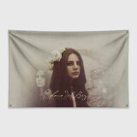 Флаг-баннер с принтом Lana Del Rey в Белгороде, 100% полиэстер | размер 67 х 109 см, плотность ткани — 95 г/м2; по краям флага есть четыре люверса для крепления | lana del rey | лана дель рей