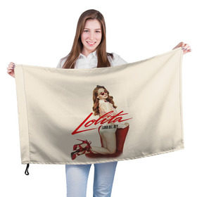 Флаг 3D с принтом Lana Del Rey в Белгороде, 100% полиэстер | плотность ткани — 95 г/м2, размер — 67 х 109 см. Принт наносится с одной стороны | lana del rey | лана дель рей