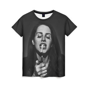 Женская футболка 3D с принтом Lana Del Rey в Белгороде, 100% полиэфир ( синтетическое хлопкоподобное полотно) | прямой крой, круглый вырез горловины, длина до линии бедер | Тематика изображения на принте: lana del rey | лана дель рей