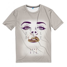 Мужская футболка 3D с принтом Lana Del Rey в Белгороде, 100% полиэфир | прямой крой, круглый вырез горловины, длина до линии бедер | 