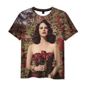 Мужская футболка 3D с принтом Lana Del Rey в Белгороде, 100% полиэфир | прямой крой, круглый вырез горловины, длина до линии бедер | Тематика изображения на принте: lana del rey | лана дель рей