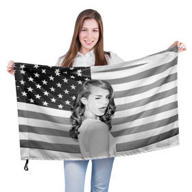 Флаг 3D с принтом Lana Del Rey в Белгороде, 100% полиэстер | плотность ткани — 95 г/м2, размер — 67 х 109 см. Принт наносится с одной стороны | Тематика изображения на принте: lana del rey | лана дель рей