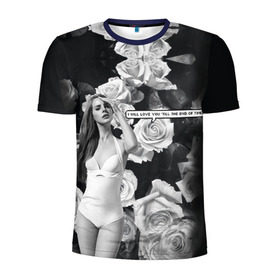 Мужская футболка 3D спортивная с принтом Lana Del Rey в Белгороде, 100% полиэстер с улучшенными характеристиками | приталенный силуэт, круглая горловина, широкие плечи, сужается к линии бедра | Тематика изображения на принте: lana del rey | лана дель рей