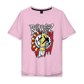 Мужская футболка хлопок Oversize с принтом MIXED UP Blink-182 в Белгороде, 100% хлопок | свободный крой, круглый ворот, “спинка” длиннее передней части | Тематика изображения на принте: 3 | mixed | rock | музыка | рок | череп