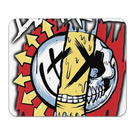 Коврик прямоугольный с принтом MIXED UP Blink-182 в Белгороде, натуральный каучук | размер 230 х 185 мм; запечатка лицевой стороны | 3 | mixed | rock | музыка | рок | череп