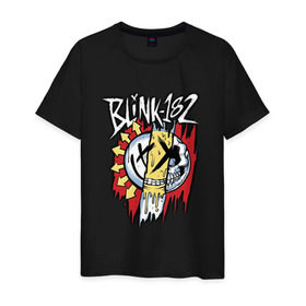 Мужская футболка хлопок с принтом MIXED UP Blink-182 в Белгороде, 100% хлопок | прямой крой, круглый вырез горловины, длина до линии бедер, слегка спущенное плечо. | 3 | mixed | rock | музыка | рок | череп