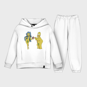 Детский костюм хлопок Oversize с принтом Симпсоны в Белгороде,  |  | bart | homer | love | simpsons | адам | барт | гомер | ева | любовь | мульт | мультфильм | пончик | симпсоны