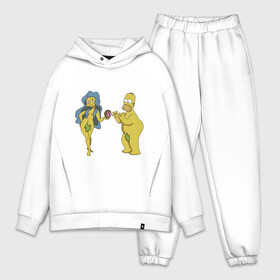 Мужской костюм хлопок OVERSIZE с принтом Симпсоны в Белгороде,  |  | bart | homer | love | simpsons | адам | барт | гомер | ева | любовь | мульт | мультфильм | пончик | симпсоны