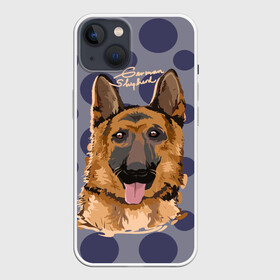 Чехол для iPhone 13 с принтом Немецкая овчарка в Белгороде,  |  | animal | dog | german shepherd | pet | puppy | арт | животные | немец | овчарка | пес | собака