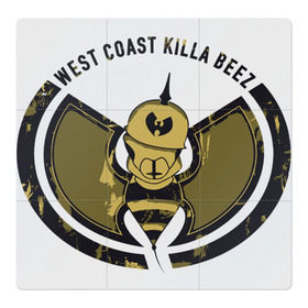Магнитный плакат 3Х3 с принтом West Coast Killa Beez в Белгороде, Полимерный материал с магнитным слоем | 9 деталей размером 9*9 см | clan | east | ghostface | gza | hip hop | killer | method man | rap | rza | shaolin | west | wu tang | ву тэнг | нью йорк | пчела | рэп | хип хоп | шаолинь