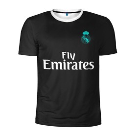 Мужская футболка 3D спортивная с принтом Cristiano Ronaldo away 2018 в Белгороде, 100% полиэстер с улучшенными характеристиками | приталенный силуэт, круглая горловина, широкие плечи, сужается к линии бедра | champions | cristiano | league | madrid | real | ronaldo | spain | испания | криштиану | лига | мадрид | реал | роналду | чемпионов