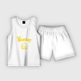 Детская пижама с шортами хлопок с принтом Golden State Champions в Белгороде,  |  | Тематика изображения на принте: basketball | golden state | nba | warriors | баскетбол | голден стейт | нба | спорт | уорриорз