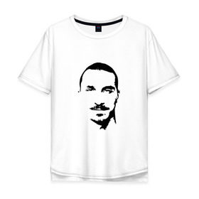Мужская футболка хлопок Oversize с принтом Златан Ибрагимович в Белгороде, 100% хлопок | свободный крой, круглый ворот, “спинка” длиннее передней части | 