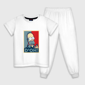 Детская пижама хлопок с принтом Гомер в Белгороде, 100% хлопок |  брюки и футболка прямого кроя, без карманов, на брюках мягкая резинка на поясе и по низу штанин
 | homer | simpsons | барт | гомер | мульт | мультфильм | отец | пончик | симпсон | симпсоны