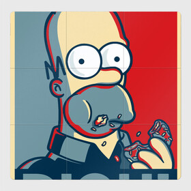 Магнитный плакат 3Х3 с принтом Гомер в Белгороде, Полимерный материал с магнитным слоем | 9 деталей размером 9*9 см | homer | simpsons | барт | гомер | мульт | мультфильм | отец | пончик | симпсон | симпсоны