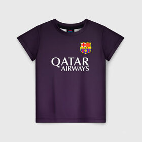 Детская футболка 3D с принтом Barcelona в Белгороде, 100% гипоаллергенный полиэфир | прямой крой, круглый вырез горловины, длина до линии бедер, чуть спущенное плечо, ткань немного тянется | barca | barcelona | барса | барселона | футбол | футбольная форма