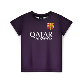 Детская футболка 3D с принтом Barca Messi в Белгороде, 100% гипоаллергенный полиэфир | прямой крой, круглый вырез горловины, длина до линии бедер, чуть спущенное плечо, ткань немного тянется | Тематика изображения на принте: barcelona | messi | барса | барселона | месси | футбол