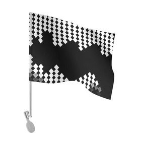 Флаг для автомобиля с принтом Шахматная клетка в Белгороде, 100% полиэстер | Размер: 30*21 см | abstract | abstraction | block | tessera | абстракция | клетка | кубики | текстура