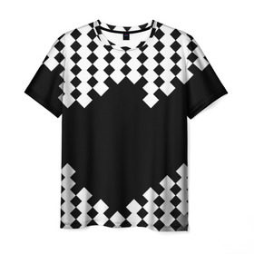 Мужская футболка 3D с принтом Шахматная клетка в Белгороде, 100% полиэфир | прямой крой, круглый вырез горловины, длина до линии бедер | abstract | abstraction | block | tessera | абстракция | клетка | кубики | текстура